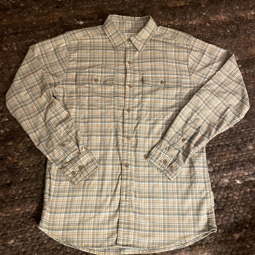 Exofficio Blue and Tan Plaid Shirt
